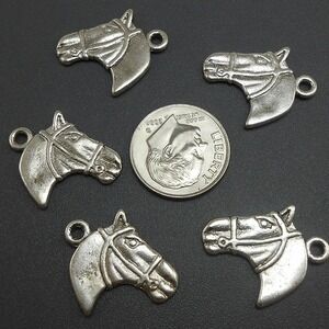 6pcs Horse Head Charms,‎ jewelry making supplies